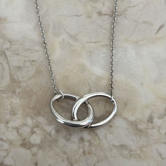 Tiffany & Co. Elsa Peretti Double Loop Necklace Sterling Silver - Picture 3 of 9